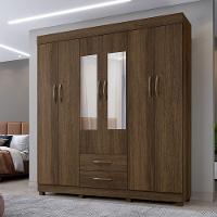 Roupeiro Copacabana Imbuia 6 Portas Com Espelho Benetil Móveis Imbuia - 5