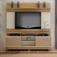 Estante Home Texas Para Tv Até 60 Polegadas 2 Portas 2 Prateleiras E Nichos Cinamomo Com Off White - 1