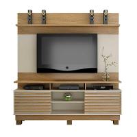 Estante Home Texas Para Tv Até 60 Polegadas 2 Portas 2 Prateleiras E Nichos Cinamomo Com Off White - 13