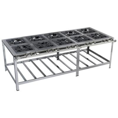 Fogão Industrial Stori Premium 10 Bocas 40x40 M17 Aço Inox 430 Metalmaq Fogão Baixa Pressão