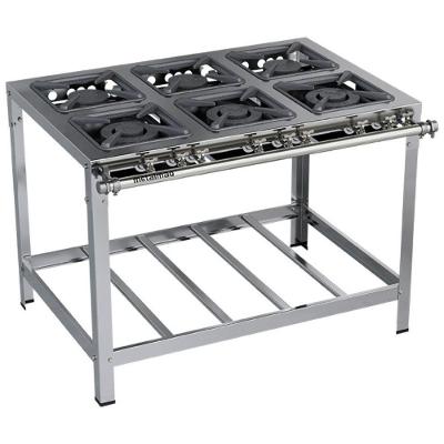 Fogão Industrial Stori Premium 6 Bocas 30x30 M15 Aço Inox 430 Metalmaq Fogão Baixa Pressão