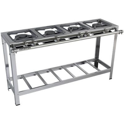 Fogão Industrial Stori Premium 4 Bocas 30x30 M8 Aço Inox 430 Metalmaq Fogão Baixa Pressão
