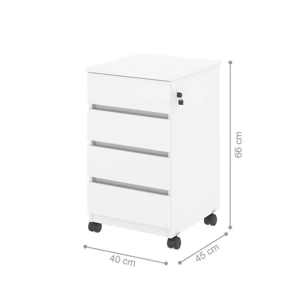 Gaveteiro Com 4 Gavetas Chelsea Branco - 2