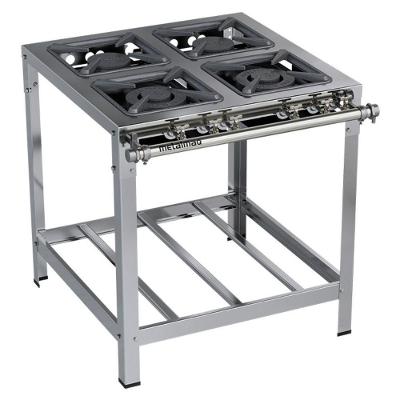 Fogão Industrial Stori Premium 4 Bocas 30x30 M14 Aço Inox 430 Metalmaq Fogão Baixa Pressão