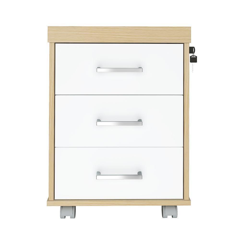 Conjunto De Gaveteiros Bournermonth Carvalho Branco - 6