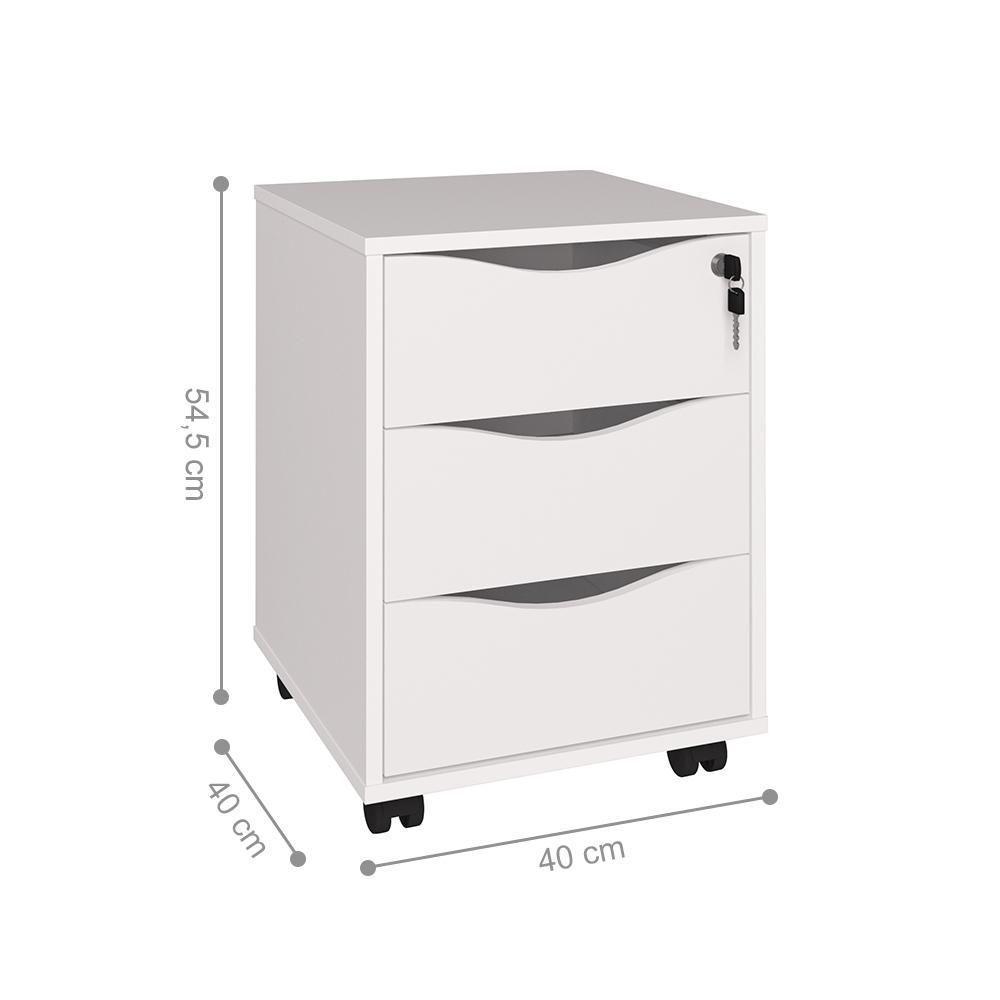 Conjunto De 2 Gaveteiros Hamm Branco - 3