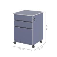 Gaveteiro Com 3 Gavetas Nora Azul - 2