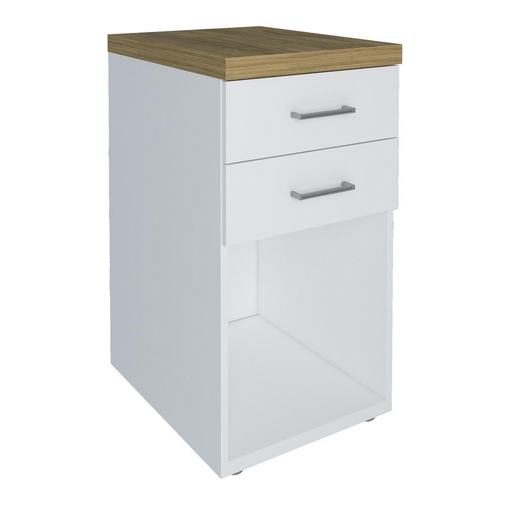 Conjunto De Gaveteiros York Olmo Branco - 6