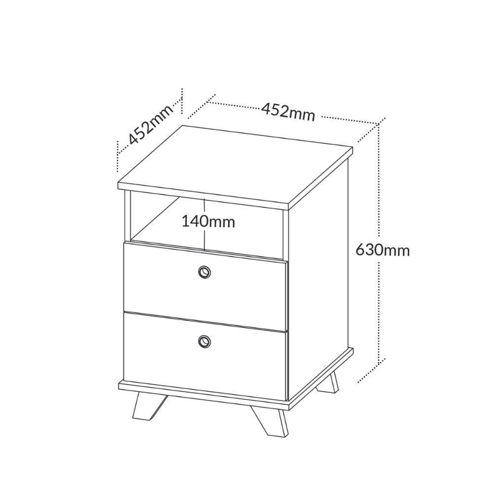 Gaveteiro Com 2 Gavetas E Tampo Mdp Somoa Freijó Preto - 3