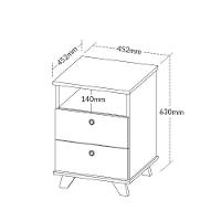 Gaveteiro Com 2 Gavetas E Tampo Mdp Somoa Freijó Preto - 3