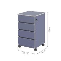 Gaveteiro Com 4 Gavetas Chelsea Azul - 2