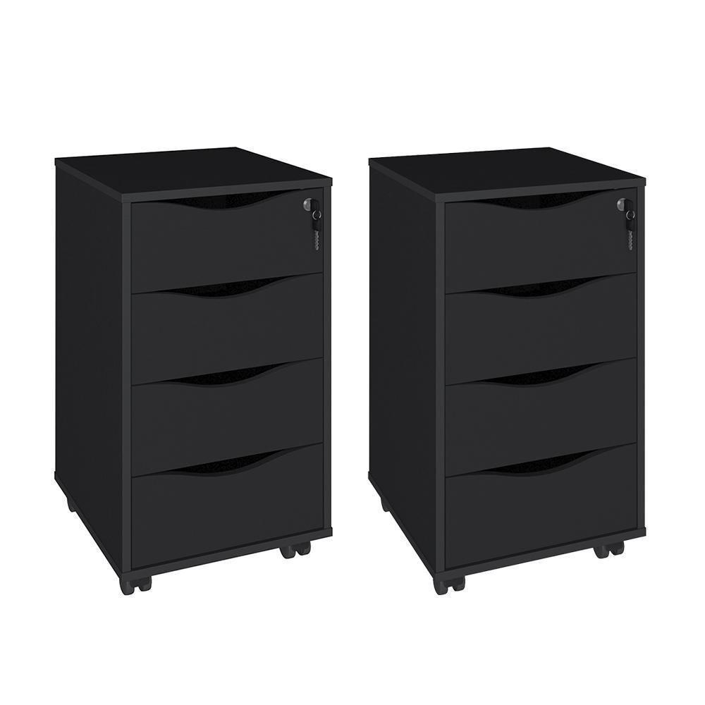 Conjunto De Gaveteiros Mansfield Preto - 1