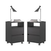 Conjunto De 2 Gaveteiros Flox Preto Onix - 1
