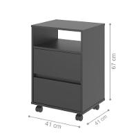 Conjunto De 2 Gaveteiros Flox Preto Onix - 3