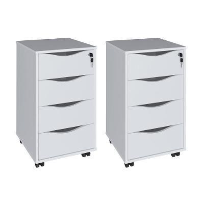 Conjunto De Gaveteiros Mansfield Branco