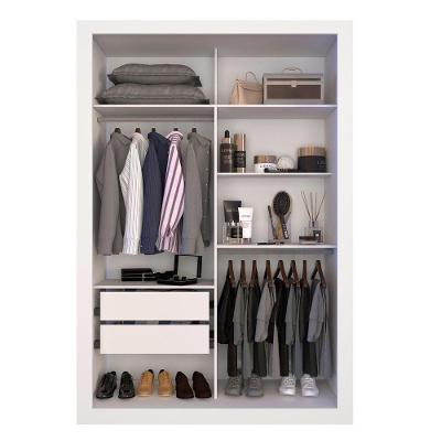 Guarda Roupa Solteiro Panama 2 Portas de Correr 2 Gavetas Branco