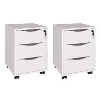 Conjunto De Gaveteiros Warrignton Branco - 1