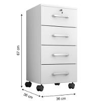 Gaveteiro 4 Gavetas Zurique Branco Trama - 3