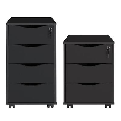 Conjunto De 2 Gaveteiros Hamm Preto