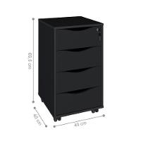 Conjunto De 2 Gaveteiros Hamm Preto - 2