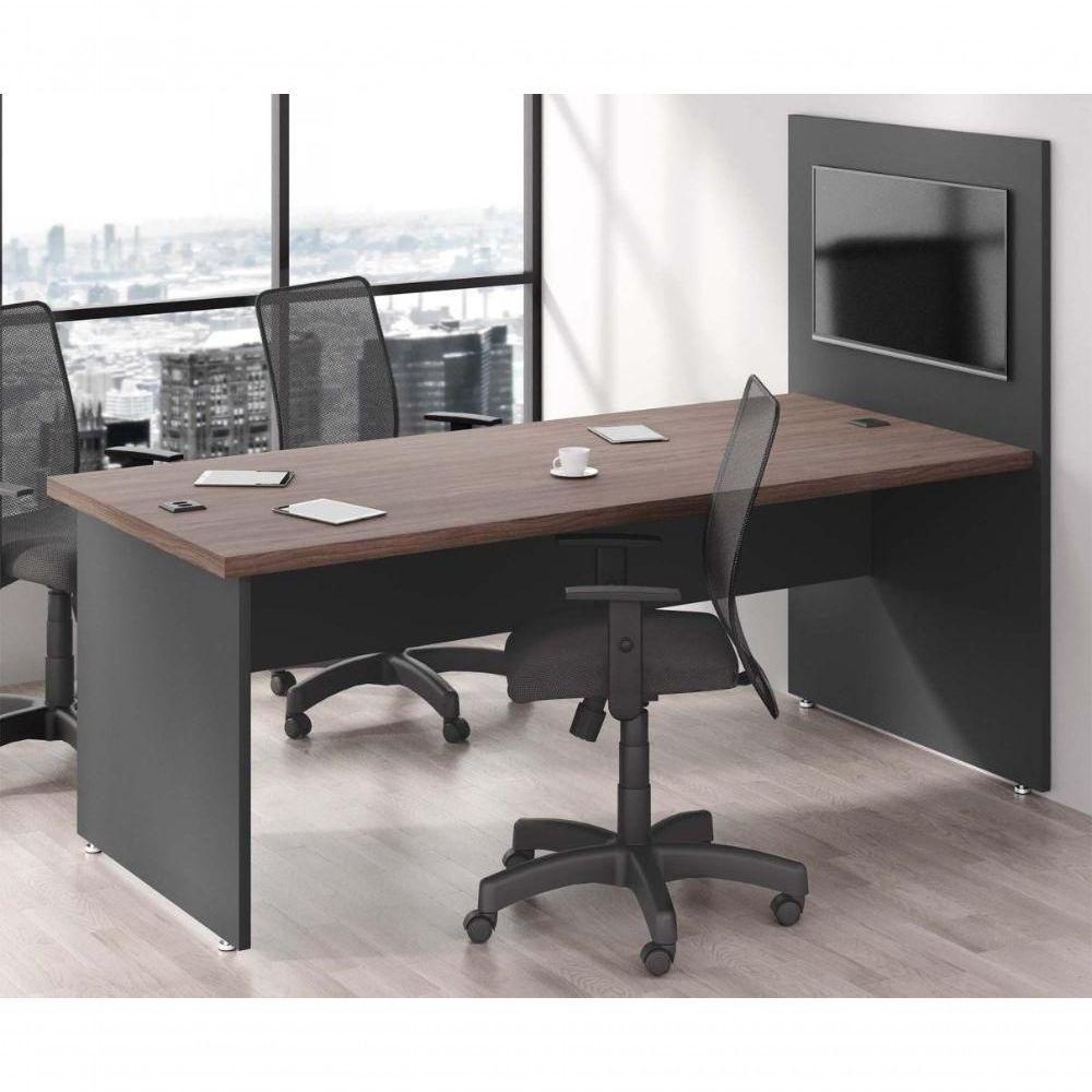 Mesa Com Painel Clat Freijo Preto - 5