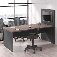 Mesa Com Painel Clat Freijo Preto - 1