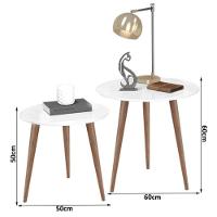 Conjunto De Mesas De Apoio E Lateral Teles Branco - 2