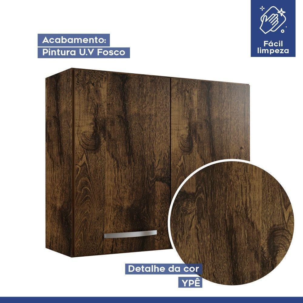 Armário Aéreo Valência Ipê 2 Portas 1 Prateleira Kaiki Móveis Ipê - 5