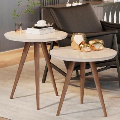 Mesinhas Lateral E Apoio Retrô Pés Palito Off White