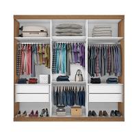 Guarda Roupa Casal Rennes Freijó 3 Portas De Correr 4 Gavetas E 9 Espelhos Minastex - 3