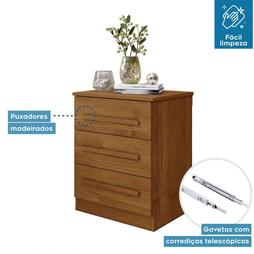 Mesa De Cabeceira Império Com Escala De Brilho Fosco Benetil Cinamomo - 2