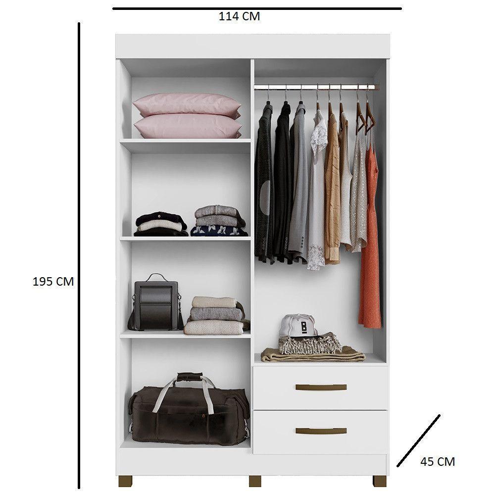 Roupeiro Copacabana Branco Sem Espelho Com 4 Portas Benetil Móveis Branco - 2