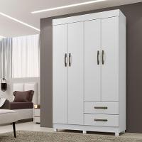 Roupeiro Copacabana Branco Sem Espelho Com 4 Portas Benetil Móveis Branco - 1