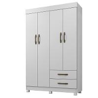 Roupeiro Copacabana Branco Sem Espelho Com 4 Portas Benetil Móveis Branco - 3