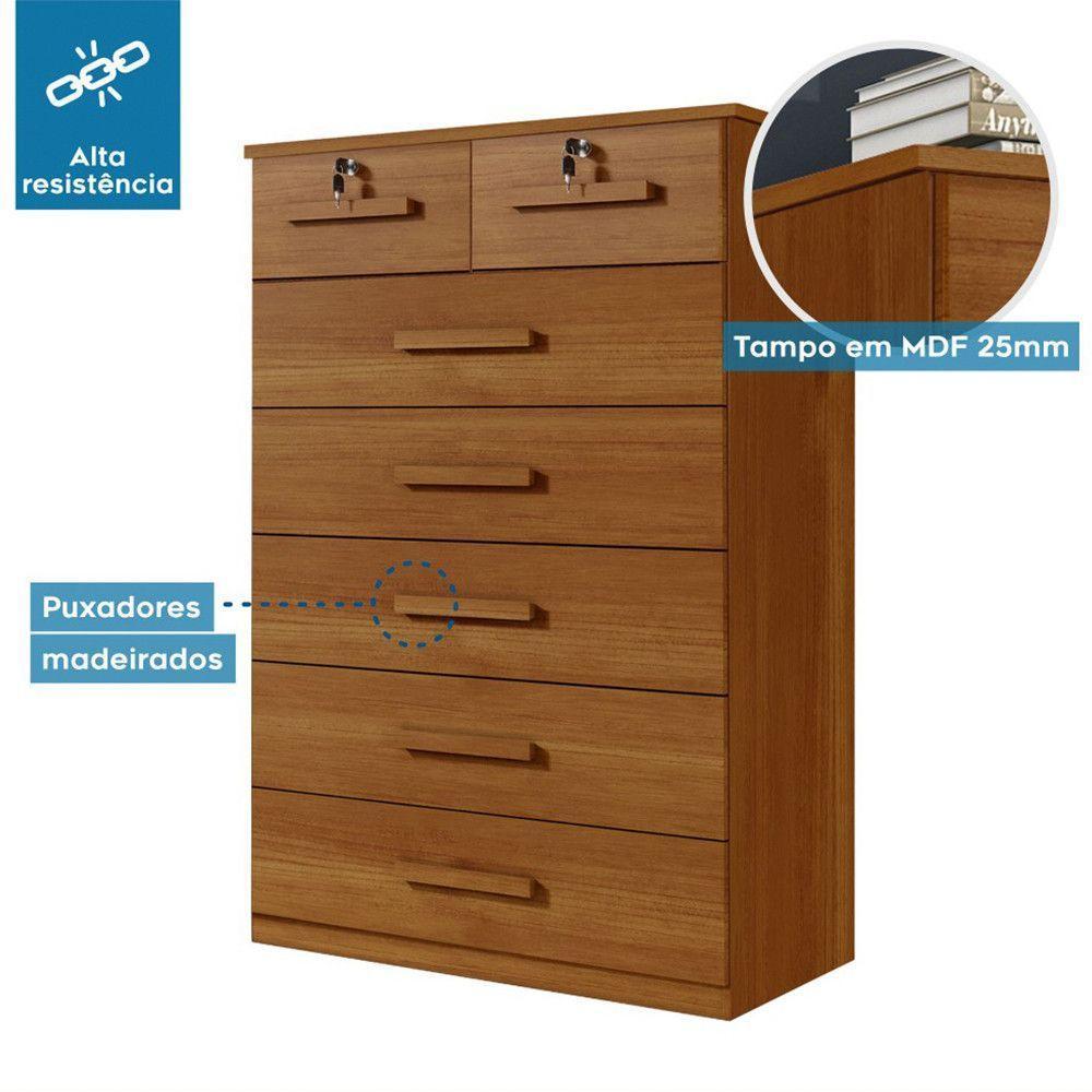 Cômoda Barcelona Com Escala De Brilho Fosco Benetil Cinamomo - 2
