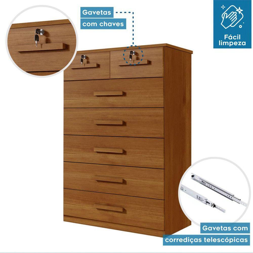 Cômoda Barcelona Com Escala De Brilho Fosco Benetil Cinamomo - 4