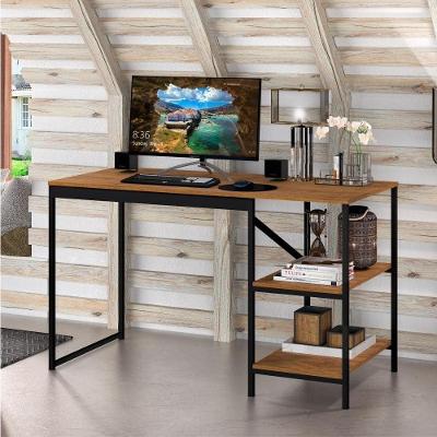 Mesa Industrial Para Escritório Slim Bers Preto E Canela