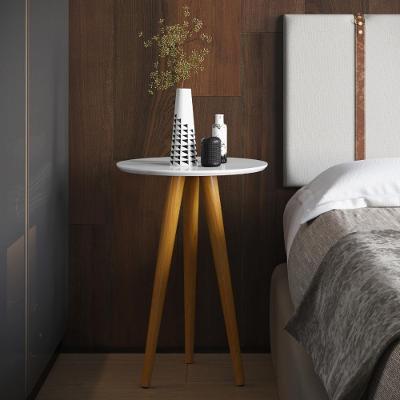 Mesa Lateral Oval Para Sala Osaka Branco