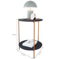 Mesa De Apoio Lateral Morada Preto/bronze - 3