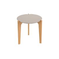 Mesa Lateral Arredondada Guatemala Off White Freijó - 1