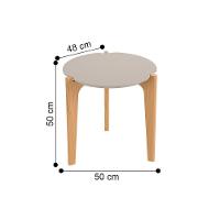 Mesa Lateral Arredondada Guatemala Off White Freijó - 2