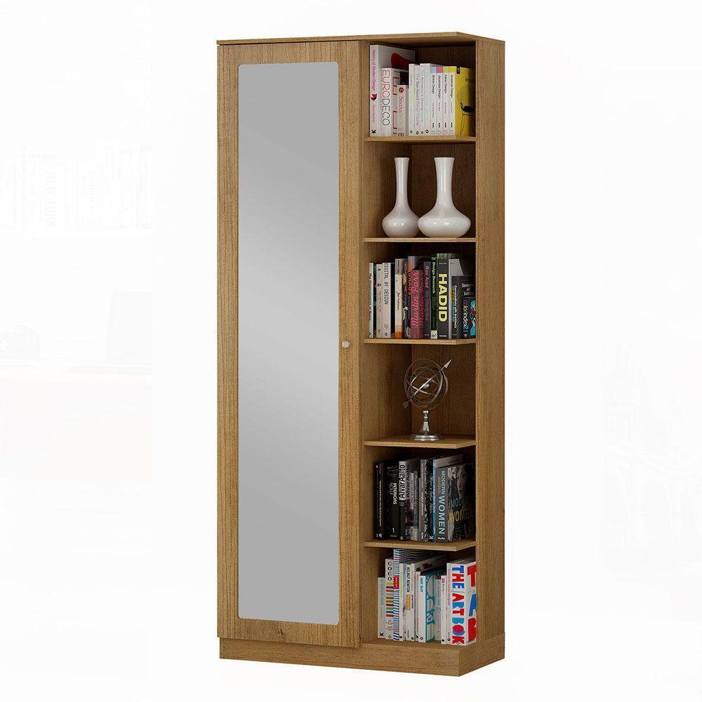 Armário Multiuso João Pessoa 1 Porta Com Espelho Valdemóveis Cinamomo - 1