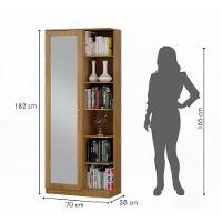 Armário Multiuso João Pessoa 1 Porta Com Espelho Valdemóveis Cinamomo - 6