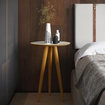 Mesa Lateral Oval Para Sala Osaka Off White Freijo