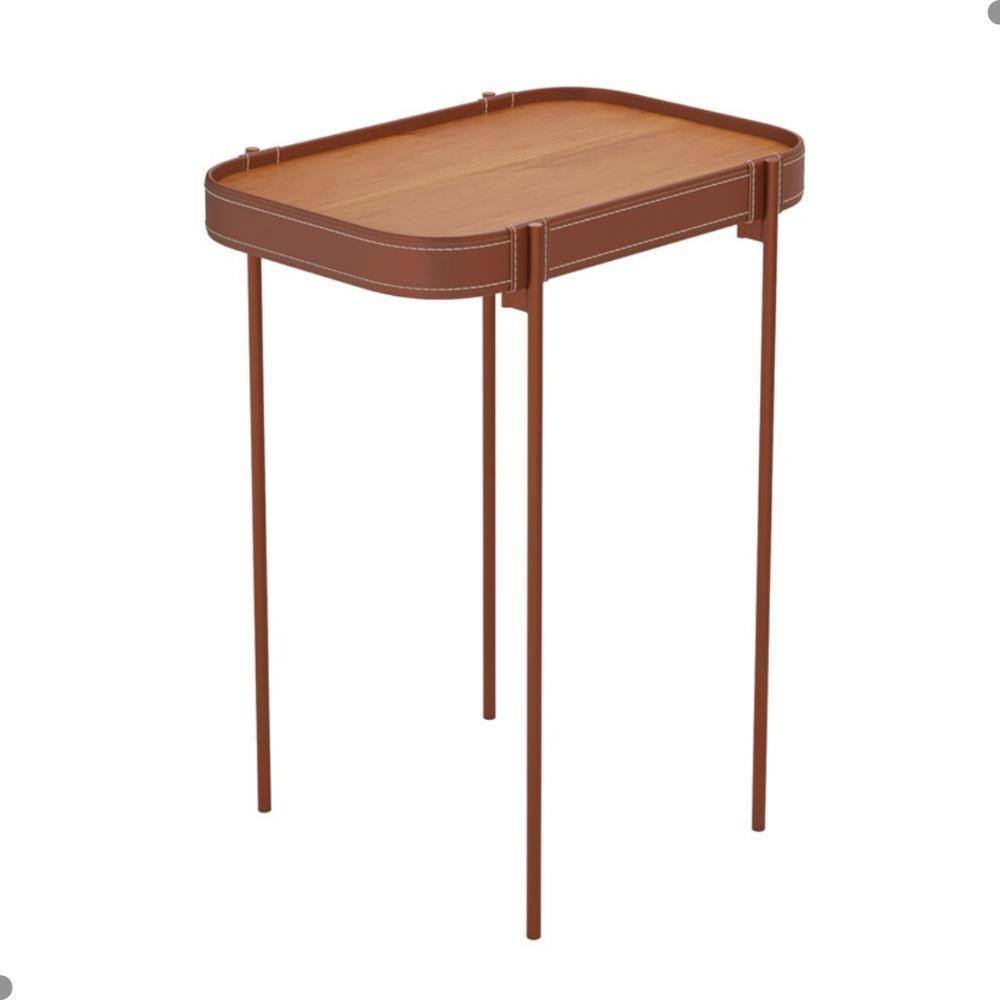 Mesa Lateral Com Pés De Metal Lagos Nature Cobre - 3