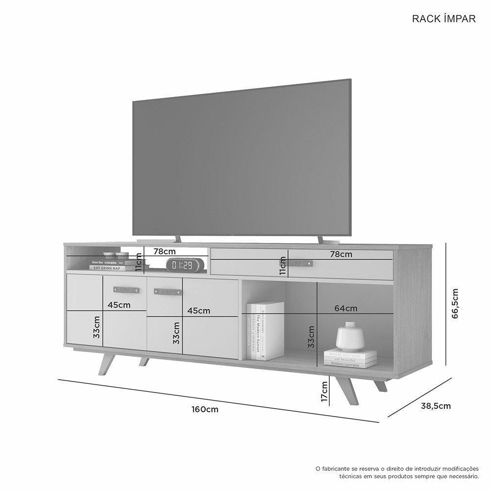 Rack Impar Candian Jcm Movelaria Cinamomo Com Off White - 6