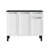 Balcão Rose Em Aço 3 Portas 1 Gaveta Com Tampo Itatiaia Branco - 1