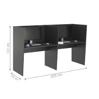 Guiche De Trabalho 2 Lugares Grecia Preto Onix - 2