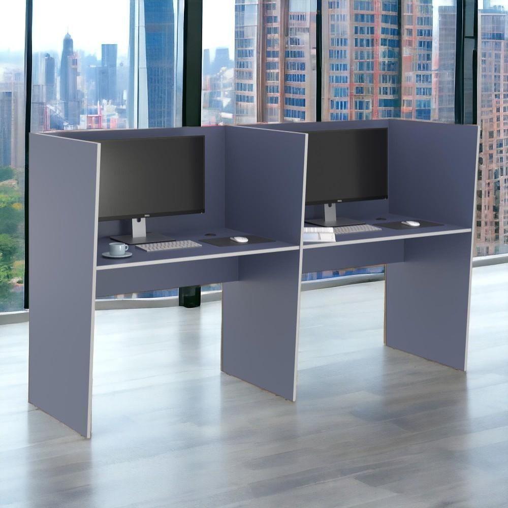 Guiche De Trabalho 2 Lugares Grecia Azul - 3