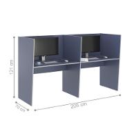 Guiche De Trabalho 2 Lugares Grecia Azul - 2